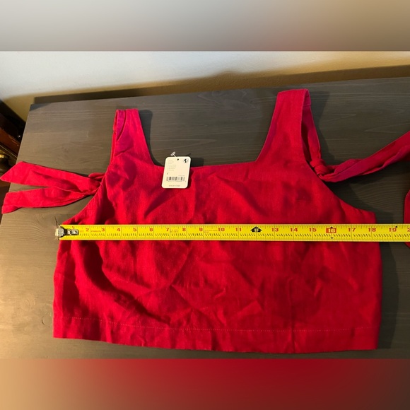 Free People Kirsty Linen Crop Top NEW - Picture 7 of 7